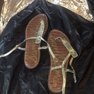 Sandals gold and croco by Sam eldelman